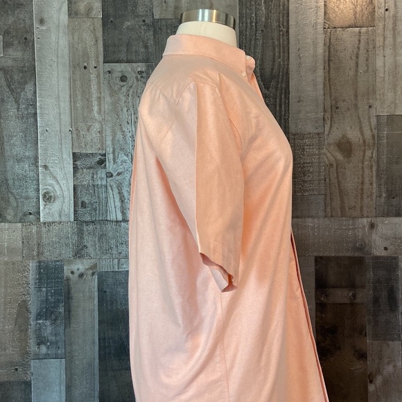 Men’s L.L. Bean peach button up shirt size 16 tall preppy coastal euro summer - Picture 9 of 11